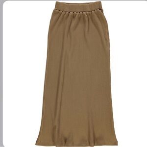 POUDRE ORGANIC Cosmos 100% Cotton Ribbed Long Skirt size L